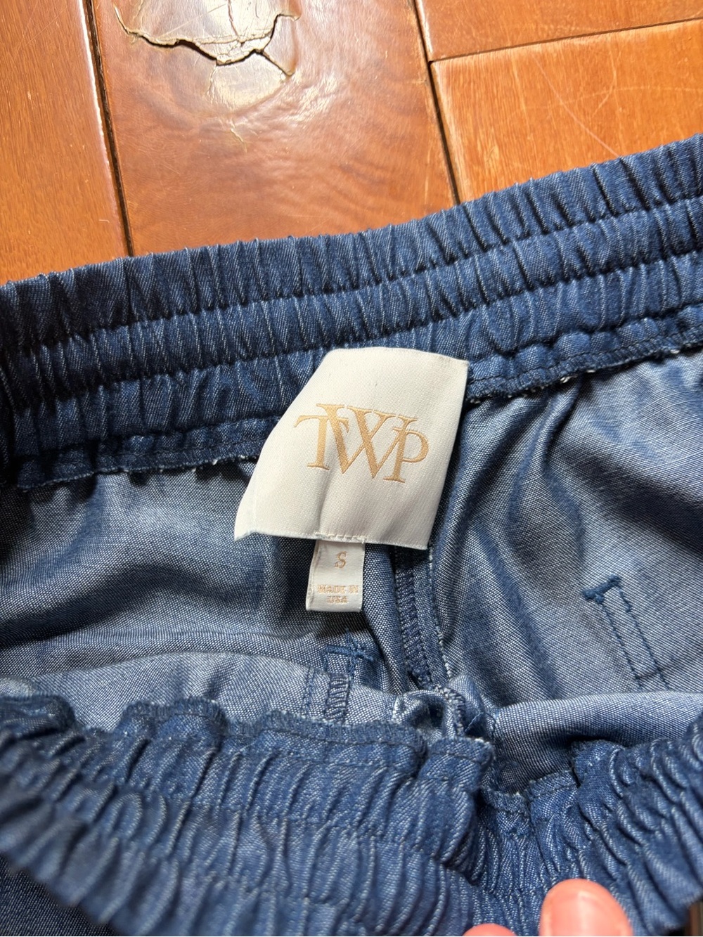 TWP Women's Navy Wide-Leg Jeans - Elastic Waist